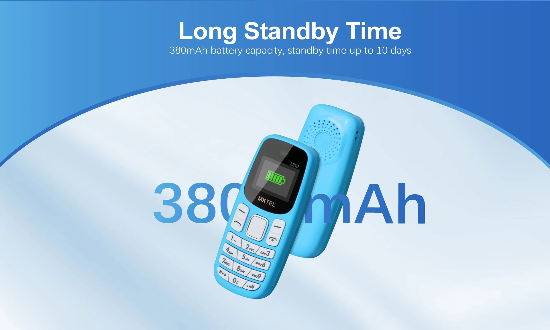 MKTEL 3310 Mini Feature Phone with Earhook Dual SIM Dual Standby MP3/MP4/FM Radio/Bluetooth/GPRS