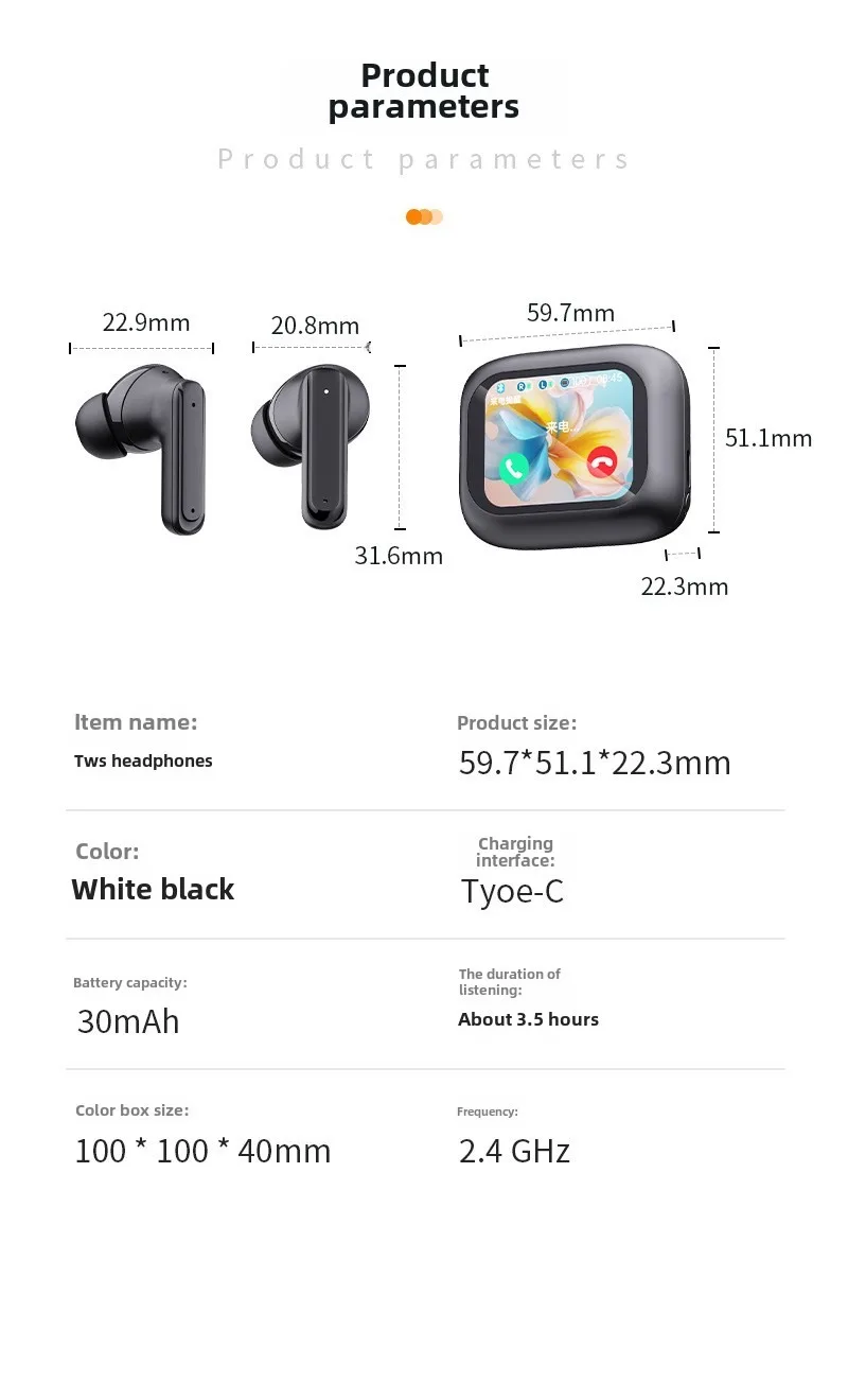 DAIDAN Y18 Pro TWS Earphones ANC Bluetooth 5.4 Earphones True Wireless earphones Sport stereo earphones Waterproof with micropho