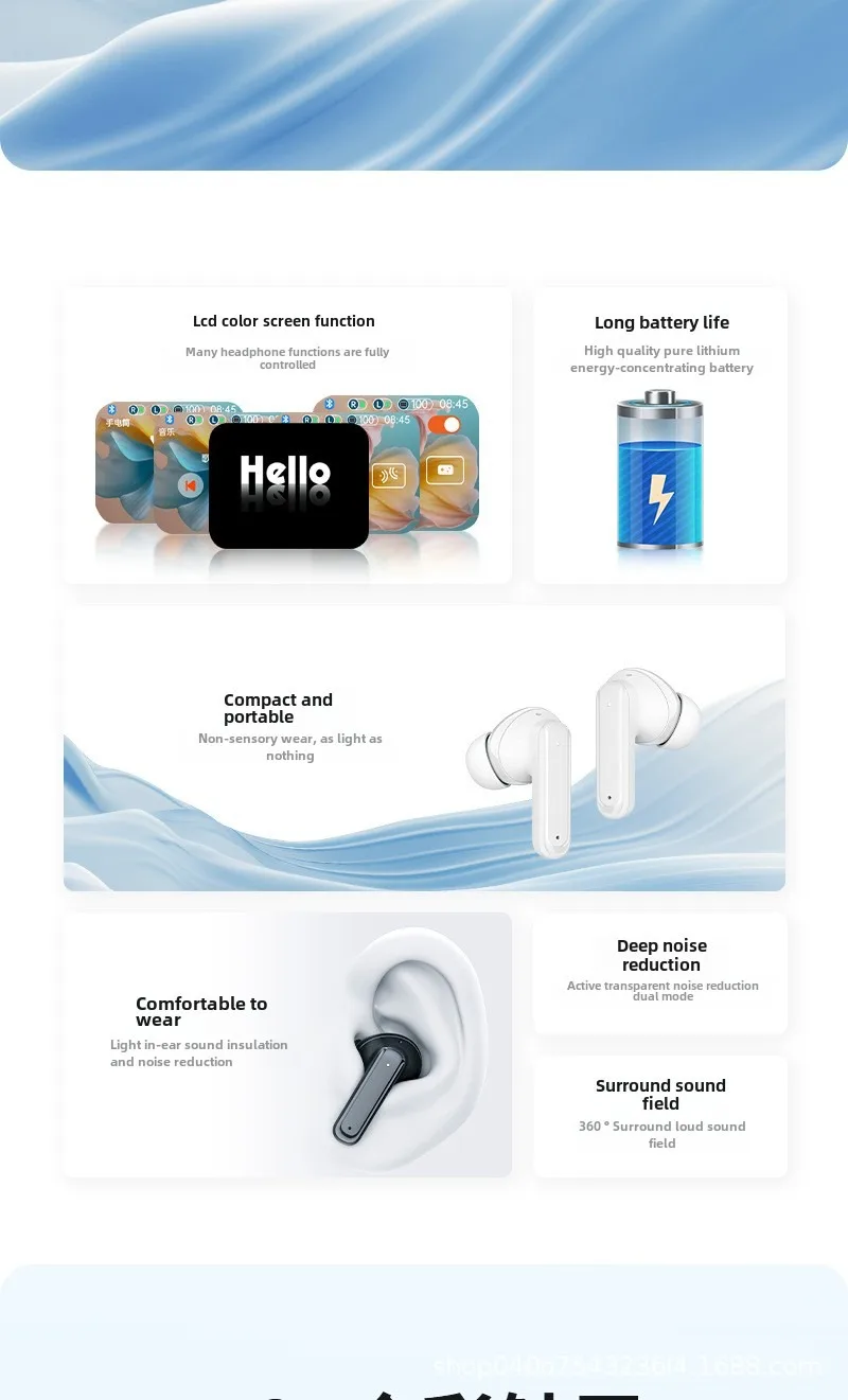 DAIDAN Y18 Pro TWS Earphones ANC Bluetooth 5.4 Earphones True Wireless earphones Sport stereo earphones Waterproof with micropho